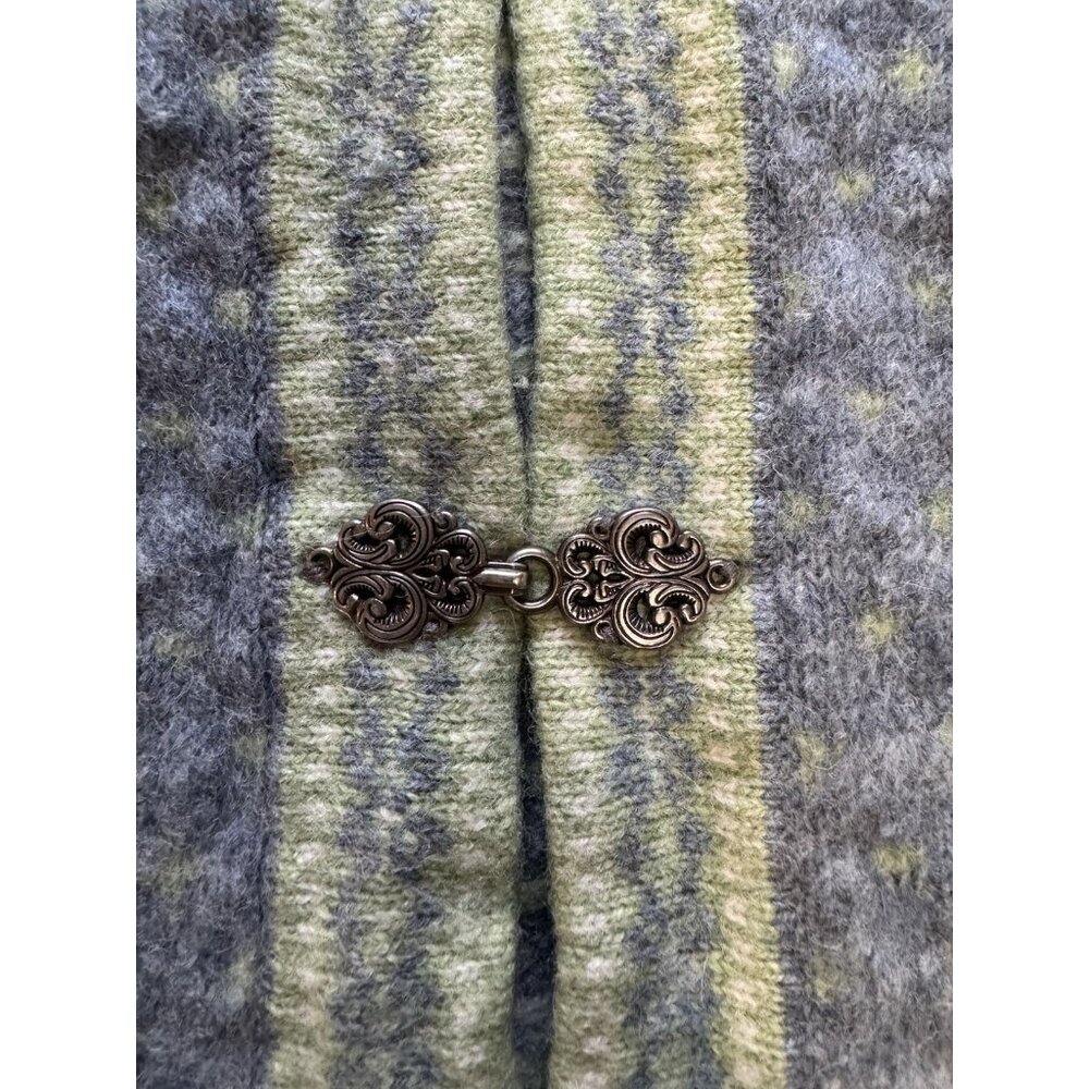 Susan Bristol Cardigan Sweater Women Medium Nordic Wool Metal Clasps Winter City - Picture 6 of 10